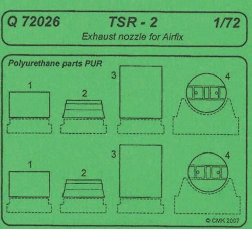 CMK Q72026 TSR-2 Exhaust nozzle für Airfix Bausatz
