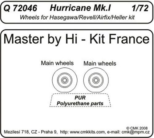 CMK Q72046 Hurrican Mk. I wheels for Revell / Hasegawa / Airfix / Heller