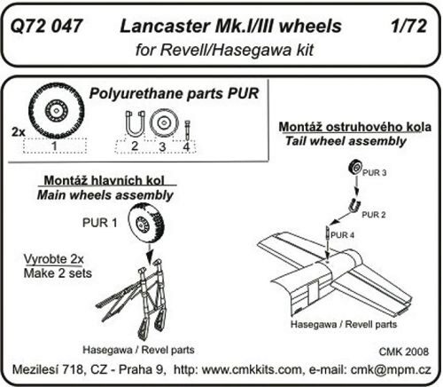 CMK Q72047 Lancaster Mk. I/III wheels for Hasegawa / Revell
