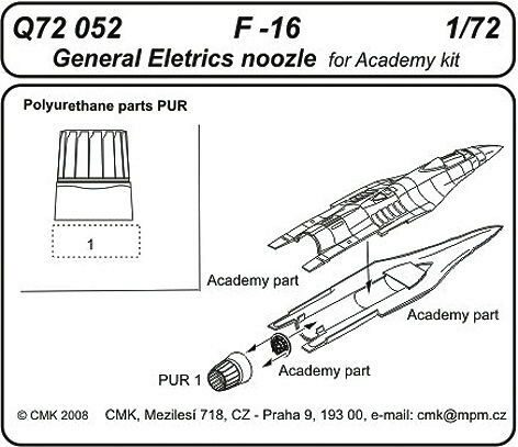 CMK Q72052 F-16 General Electric Exhaust Noozle für Academy Bausatz