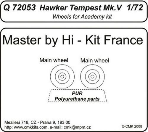 CMK Q72053 Hawker Tempest Mk. V Wheels für Academy Bausatz