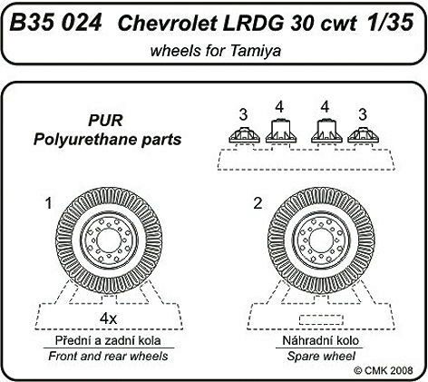 CMK B35024 Chevrolet L.R.D.G 3cwt wheels für Tamiya Bausatz