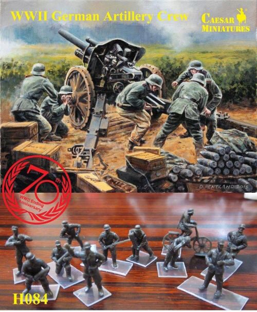 Caesar Miniatures H084 WWII German Artillery Howitzer Crew