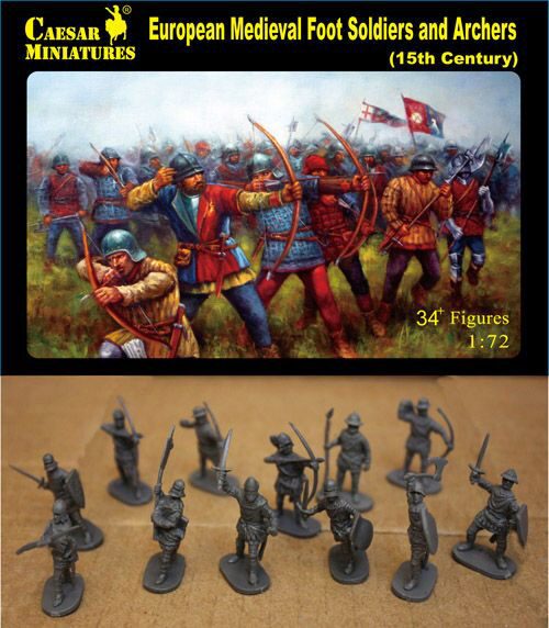 Caesar Miniatures H088 European Medieval Foot Soldiers+Archgers