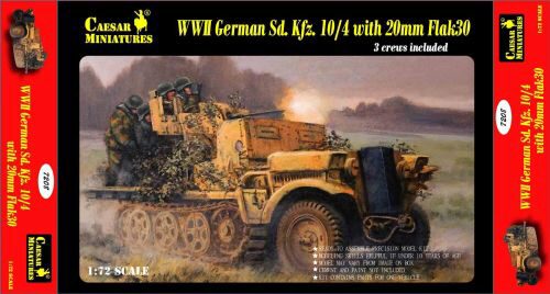 Caesar Miniatures 7208 WWII German Sd.Kfz.10/4 w/20mm Flak 30