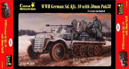 Caesar Miniatures 7209 WWII German Sd.Kfz.10 with 50mm Pak 38
