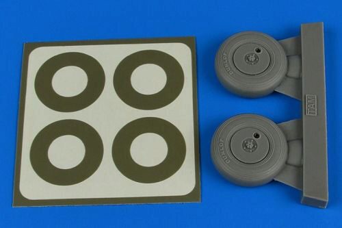 Aires 2237 Spitfire Mk.IX wheels (covered) & paint masks for Tamiya