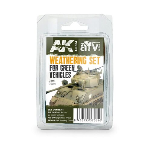 AK AK064 GREEN VEHICLES WEATHERING SET