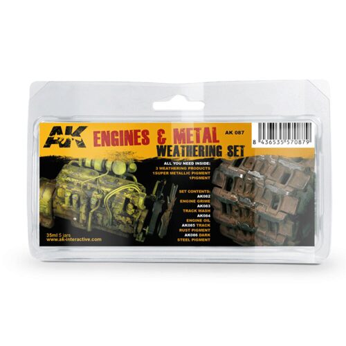 AK AK087 ENGINES AND METAL WEATHERING SET