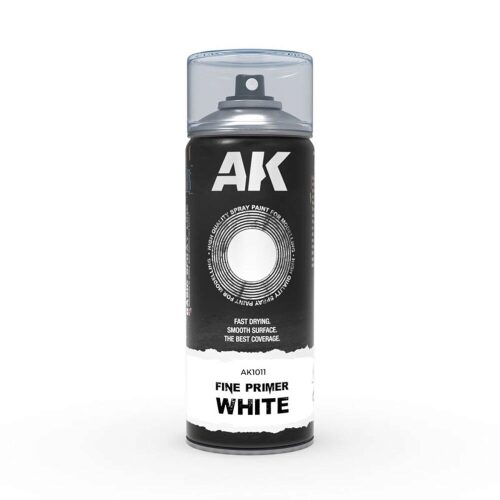 AK AK1011 Fine Primer White - Spray 400ml (Includes 2 nozzles)