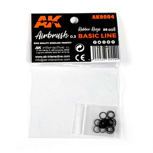 AK Interactive AK9004 Rubber Rings - 20 units (Airbrush Basic Line 0.3)