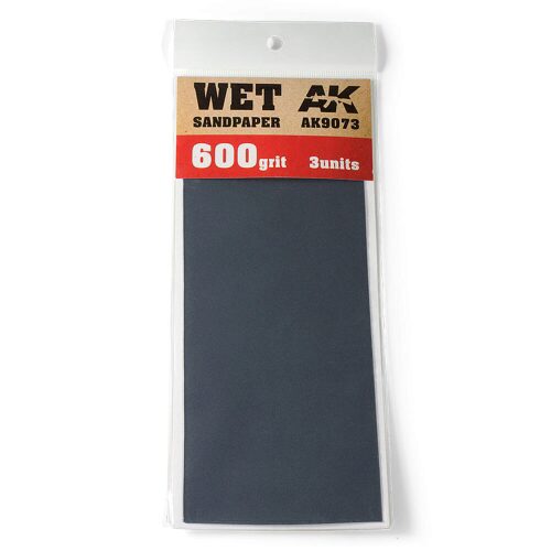 AK Interactive AK9073 Wet Sandpaper 600 Grit. 3 units