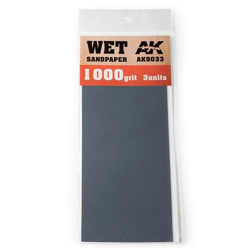 AK Interactive AK9033 Wet Sandpaper 1000 Grit. 3 units