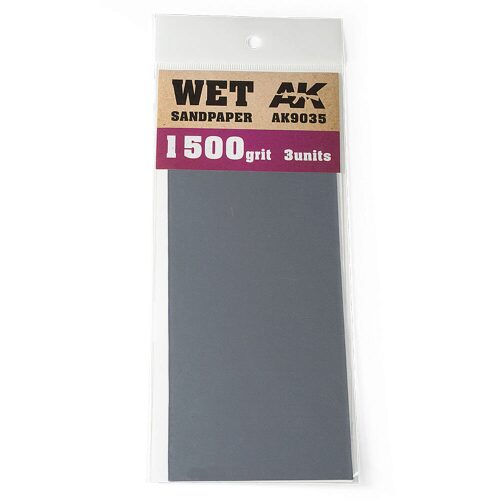 AK Interactive AK9035 Wet Sandpaper 1500 Grit. 3 units