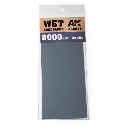 AK Interactive AK9036 Wet Sandpaper 2000 Grit. 3 units