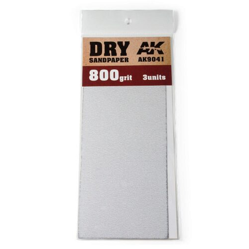 AK Interactive AK9041 Dry Sandpaper 800 Grit. 3 units