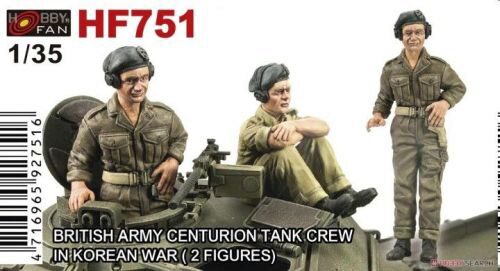 Hobby Fan HF751 BRITISH ARMY CENTRURION TANK CREW IN KOREAN WAR-2 FIGURES