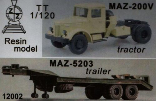 ZZ Modell ZZ12002 MAZ-200V & MAZ-5203 trailer