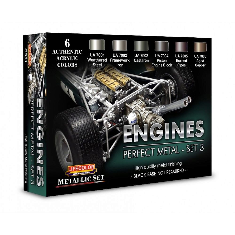 Lifecolor CS51 Engines Perfect Metal - Set 3