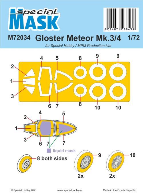 Special Hobby M72034 Gloster Meteor Mk.3/4 MASK