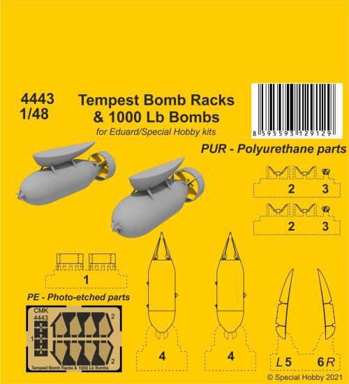 CMK 129-4443 Tempest Bomb Racks & 1000 Lb Bombs