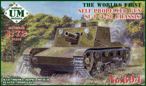 Unimodels UMT694 SU-1 (T-26 chassis) self-propelled gun, rubber tracks