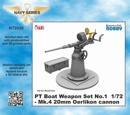 CMK N72030 PT Boat Weapon Set No.1 - Mk.4 20mm Oerlikon cannon