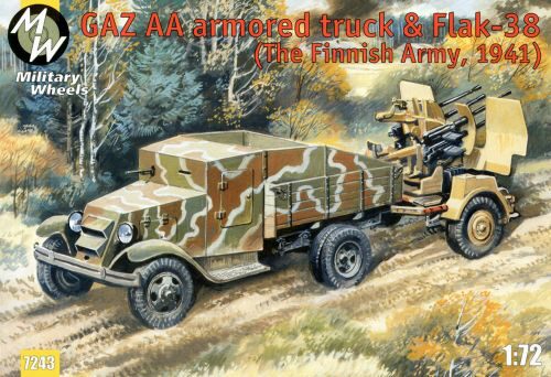 Military Wheels MW7243 GAZ AA armored car truck & Flak-38, Fin