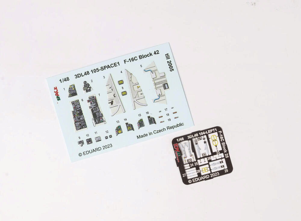 Eduard Accessories 3DL48105 F-16C Block 42 till 2005 SPACE 1/48 for KINETIC