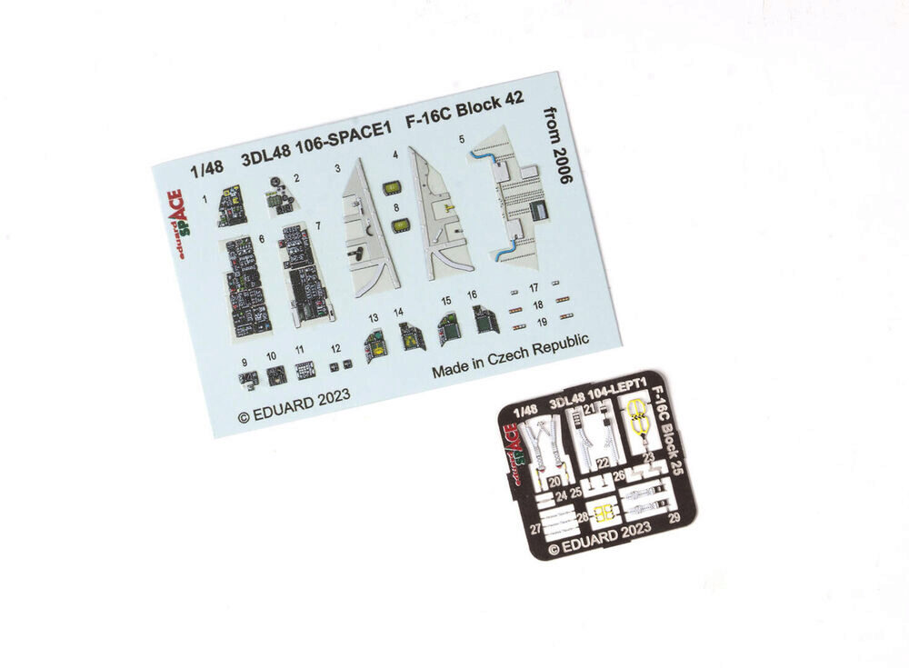 Eduard Accessories 3DL48106 F-16C Block 42 from 2006 SPACE 1/48 for KINETIC