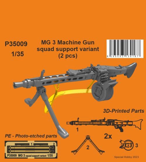 CMK P35009 MG 3 Machine Gun - squad support variant (2 pcs) 1/35