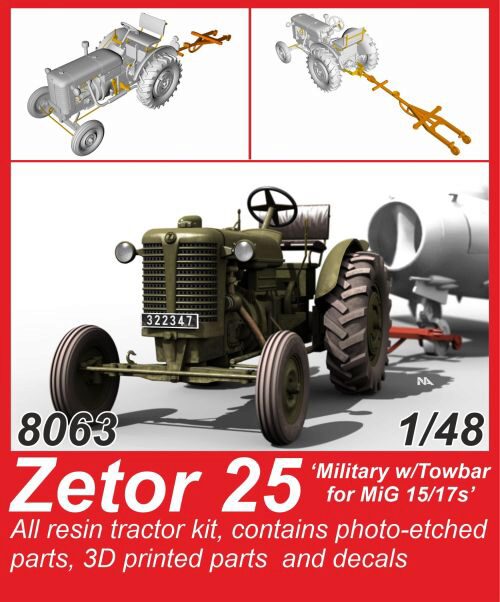 CMK 8063 Zetor 25 Military w/Towbar for MiG 15/17s 1/48