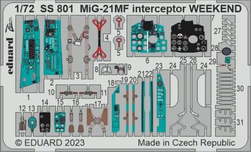 Eduard Accessories SS801 MiG-21MF interceptor WEEKEND 1/72 EDUARD