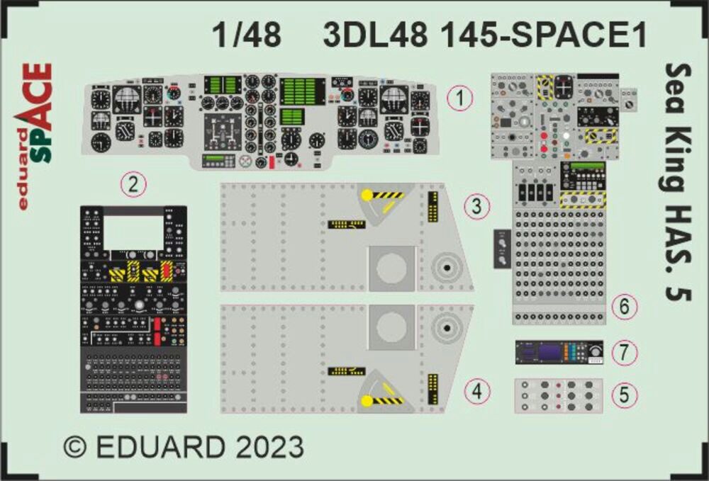 Eduard Accessories 3DL48145 Sea King HAS.5 SPACE 1/48 AIRFIX