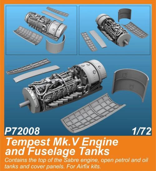 CMK 129-P72008 Tempest Mk.V Engine and Fuselage Tanks 1/72 for Airfix kit
