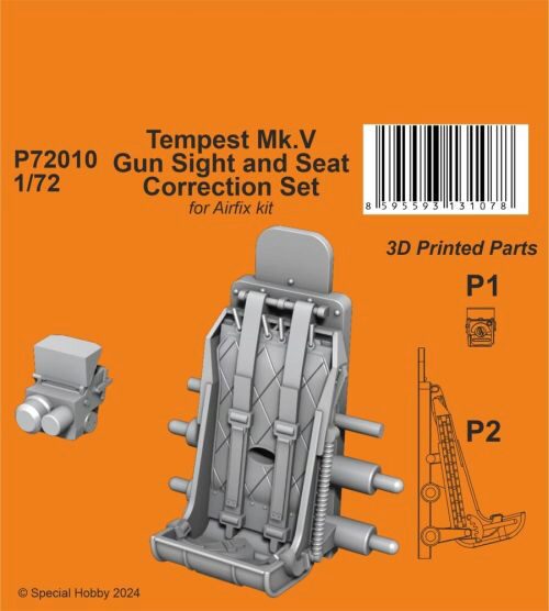 CMK 129-P72010 Tempest Mk.V Gun Sight and Seat Correction Set 1/72 for Airfix kit