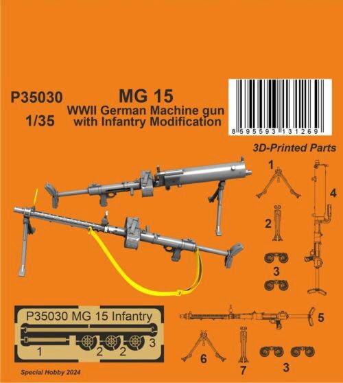 CMK 129-P35030 MG 15 Machine Gun with Infantry Modification 1/35