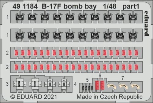 Eduard Accessories 491184 B-17F bomb bay 1/48 for HKM