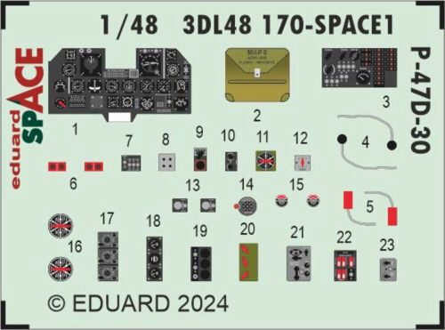 Eduard Accessories 3DL48170 P-47D-30 SPACE 1/48 MINIART