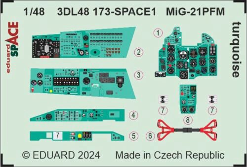 Eduard Accessories 3DL48173 MiG-21PFM turquoise SPACE 1/48 EDUARD