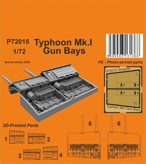 CMK 129-P72015 Typhoon Mk.I Gun Bays Correction Set   / for Airfix kit