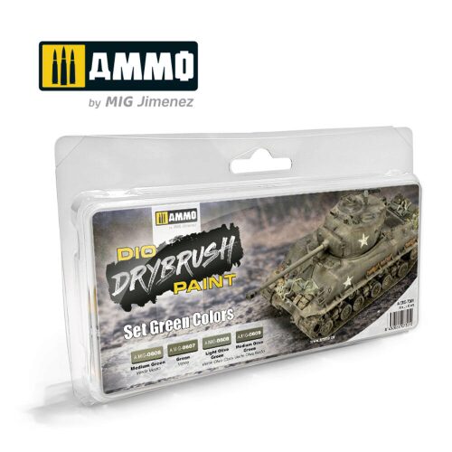 Ammo AMIG7301 DRYBRUSH Set Green Colors