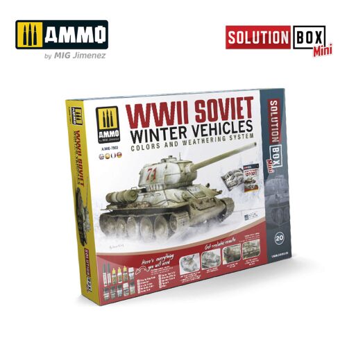 Ammo AMIG7903 SOLUTION BOX  MINI 20 - How to paint WWII Soviet Winter Vehicles