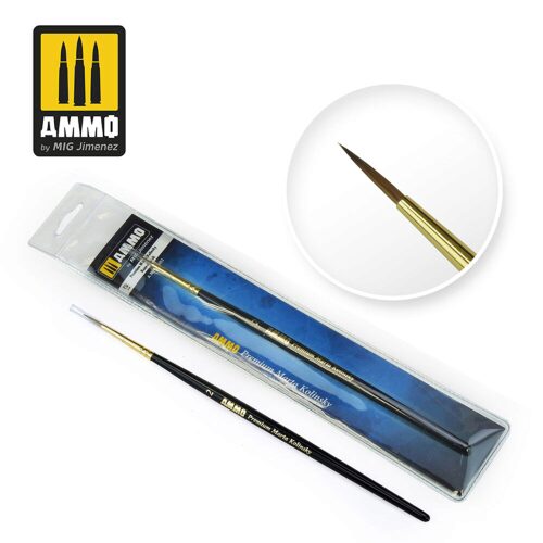 Ammo AMIG8603 2 Premium Marta Kolinsky Round Brush