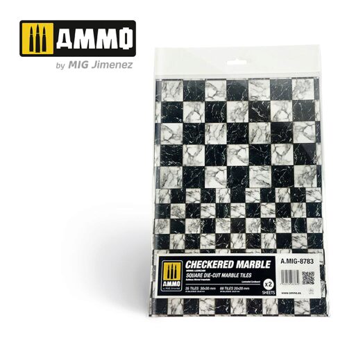 Ammo AMIG8783 Checkered Marble. Square Die-cut Marble Tiles - 2 pcs