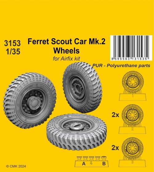 CMK 129-3153 Ferret Scout Car Mk.2 Wheels 1/35 / for Airfix kits