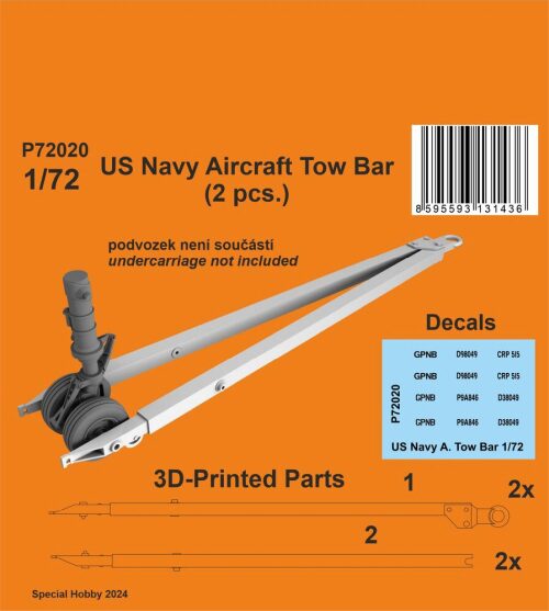 CMK 129-P72020 US Navy Aircraft Tow Bar (2 pcs.)  1/72
