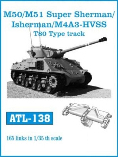 Friulmodel ATL-138 Metallketten für M50/M51 Super Sherman/Isherman/M4A3-HVSS