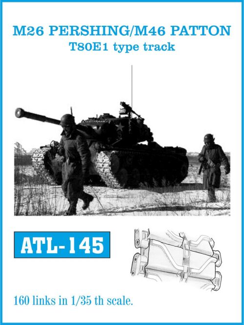 Friulmodel ATL-145 Metallketten für M26 PERSHING/ M46 PATTON T80E1 type track