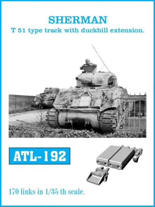 Friulmodel ATL-192 Metallketten für SHERMAN T-51 type track with duckbill extension.